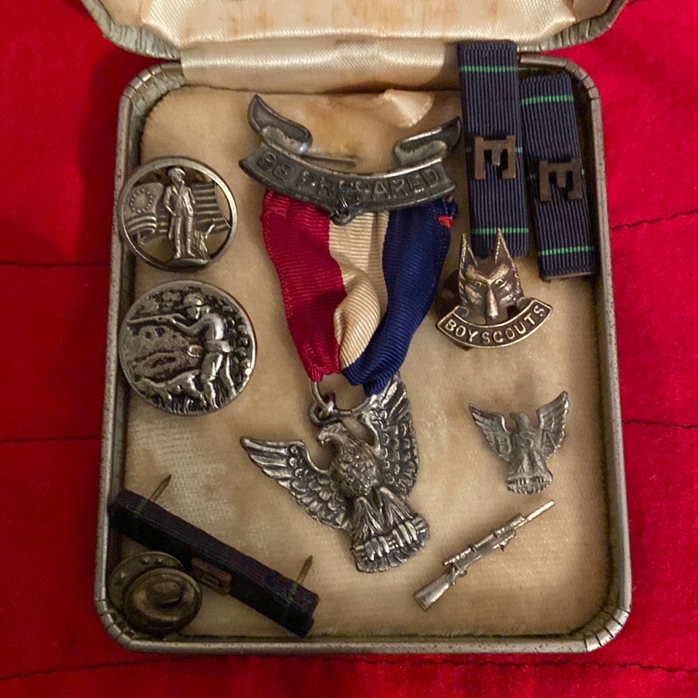 Boy Scout award and box